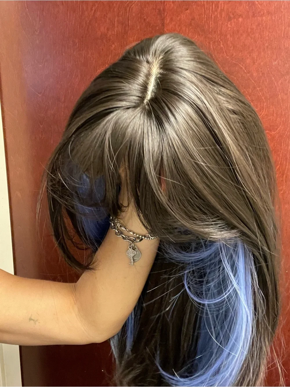 Black Wig with Blue Highlights - Women's Fashion Hair